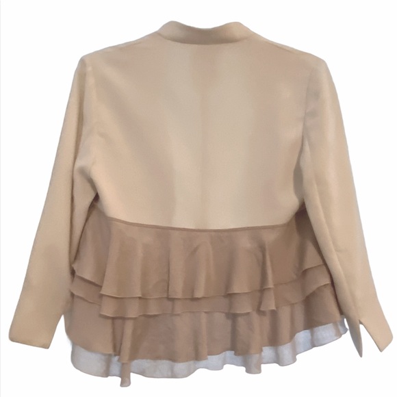 Elevenses pink & cream ruffle crop jacket 4 - Picture 6 of 9